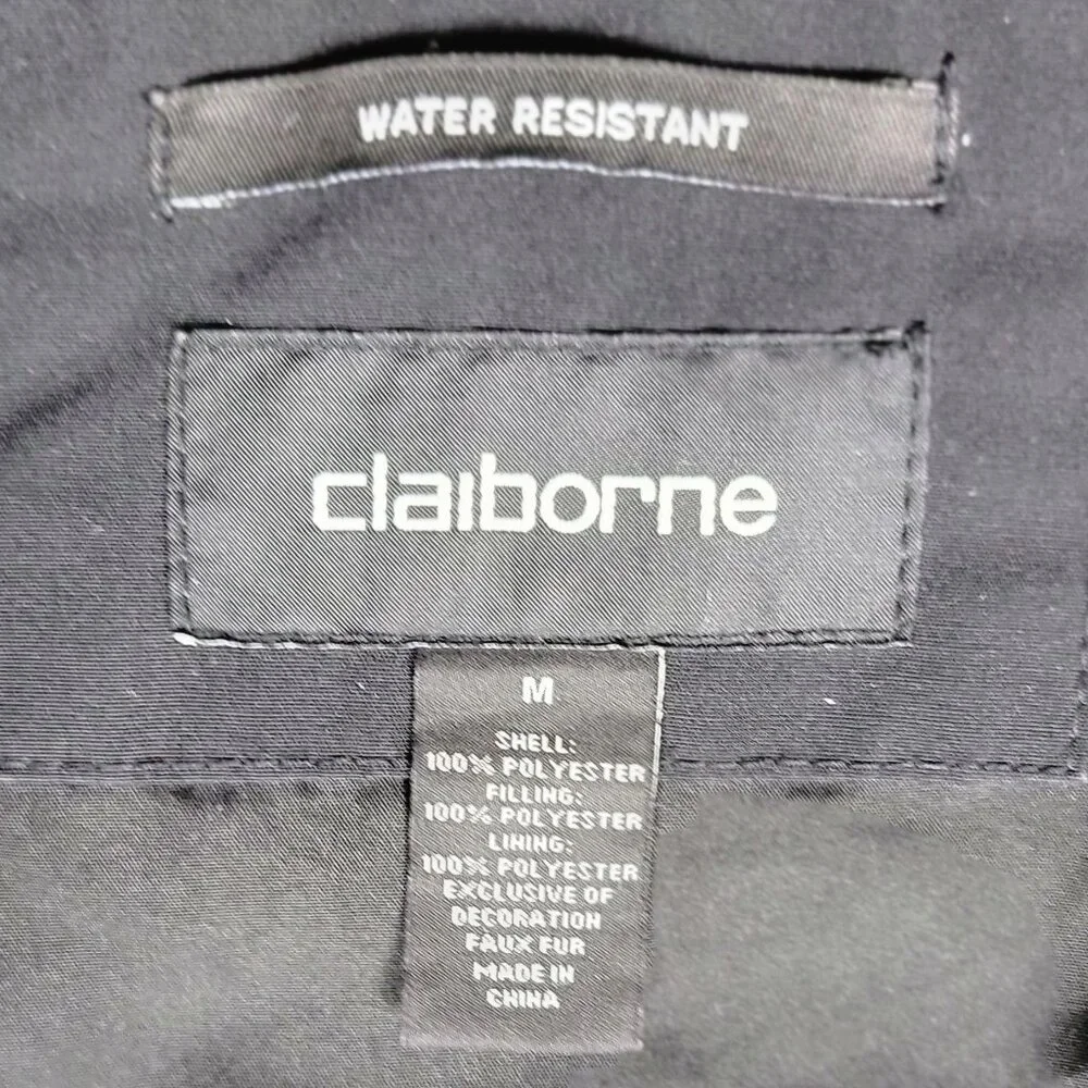 Men's Black Claiborne Long Hooded Water Resistant Snorkel Coat - M